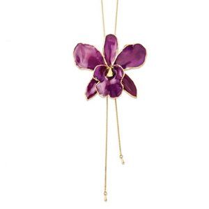 Lacquer Dipped Cattleya Orchid Pendant Necklace